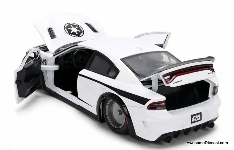 Star Wars 2021 Dodge Charger SRT Hellcat w/Storm Trooper Figure 1:24 Diecast Model Car by Jada