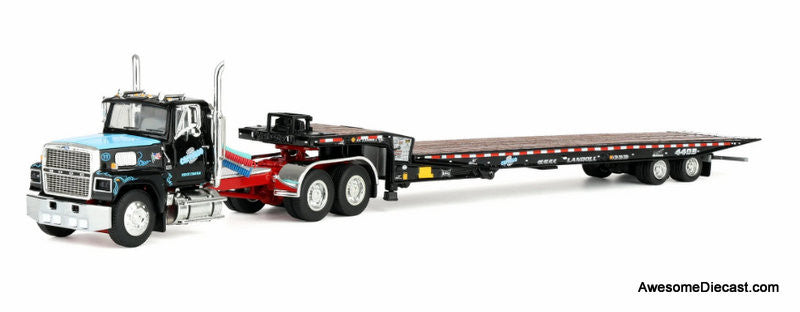 Ford LTL 9000 Day Cab w/Landoll Traveling Axle Trailer: Cappello Heavy Transport 1:64 Diecast Model Truck DCP by FG