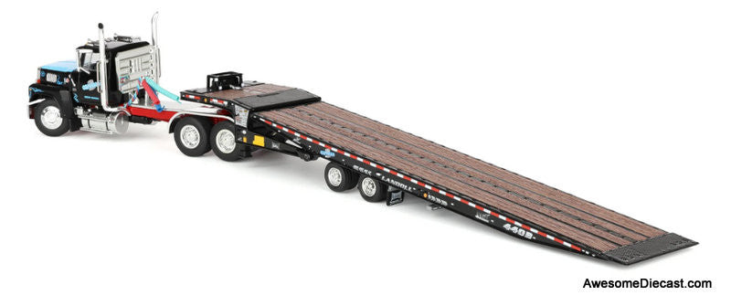 Ford LTL 9000 Day Cab w/Landoll Traveling Axle Trailer: Cappello Heavy Transport 1:64 Diecast Model Truck DCP by FG