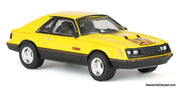1979 Ford Mustang Cobra Fastback, Bright Yellow w/Cobra Graphics 1:64 Diecast Model Car by Greenlight