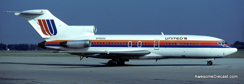 Boeing 727-100: United Airlines (Reg #N7001U) Saul Bass 1:400 Diecast Model Plane by Gemini Jets