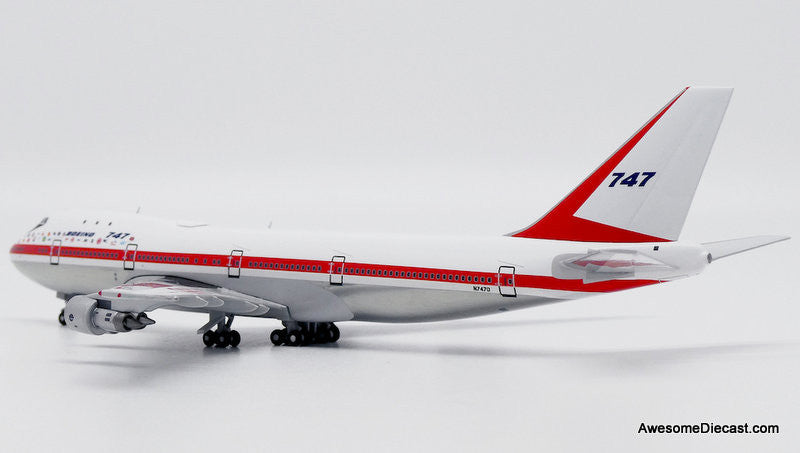 Boeing 747-100 House Color First Prototype "Museum Version" w/GSE Set (Reg# N7470)1:400 Diecast Model Plane by JC Wings