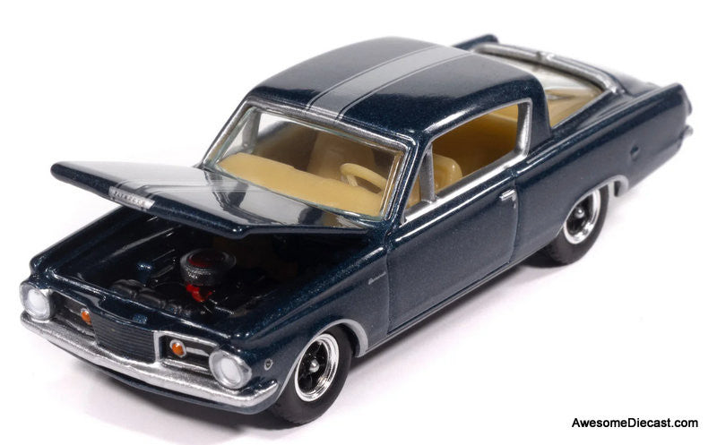 1965 Plymouth Barracuda Formula S, Dark Metallic Blue 1:64 Diecast Model Car by Auto World