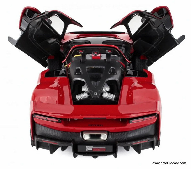 2024 Ferrari F80, Metallic Red (Black/Silver Wheels) 1:18 Diecast Model Car by Burago