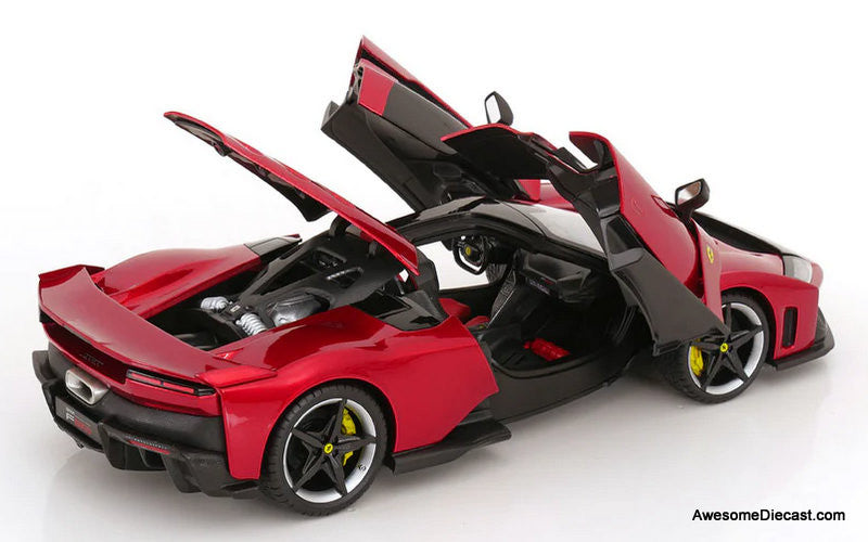 2024 Ferrari F80, Metallic Red (Black/Silver Wheels) 1:18 Diecast Model Car by Burago