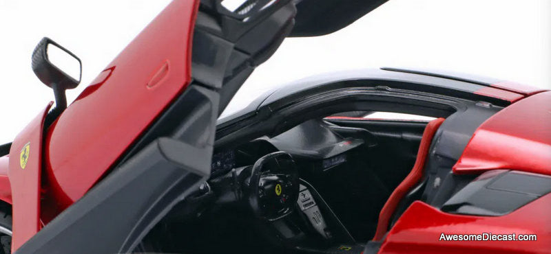 2024 Ferrari F80, Metallic Red (Black/Silver Wheels) 1:18 Diecast Model Car by Burago
