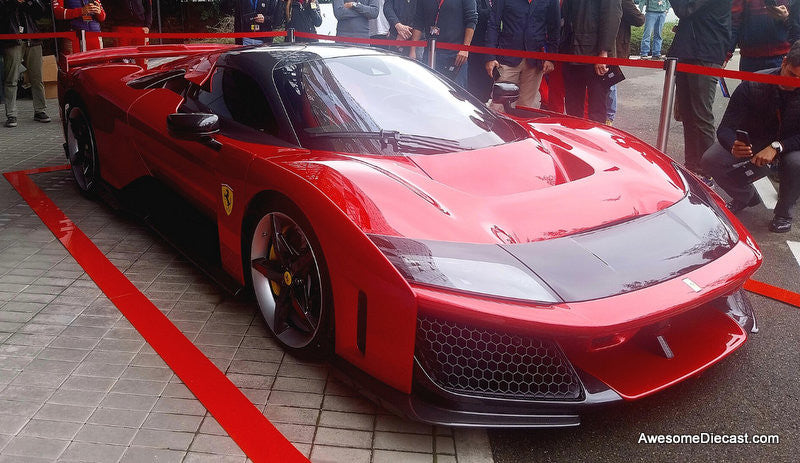 2024 Ferrari F80, Metallic Red (Black/Silver Wheels) 1:18 Diecast Model Car by Burago