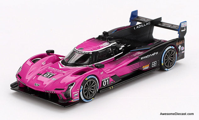Cadillac V-Series.R #01 Cadillac Racing 2024 IMSA Petit Le Mans 1:64 Diecast Model Car by Mini GT
