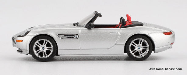 BMW Z8 Convertible, Silver 1:64 Diecast Model Car by Mini GT