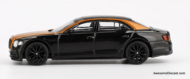 Bentley Flying Spur, Orange Flame/Onyx 1:64 Diecast Model Car by Mini GT