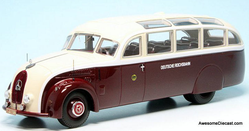 1935 Mercedes Benz LO 3100 Uerdingen Bus (Germany) "Deutsche Reichsbahn" 1:43 Resin Cast Model Bus by AutoCult