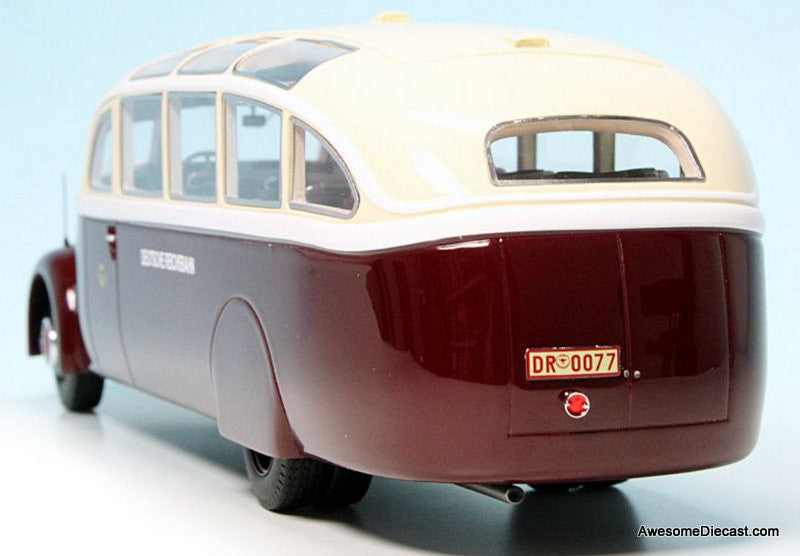1935 Mercedes Benz LO 3100 Uerdingen Bus (Germany) "Deutsche Reichsbahn" 1:43 Resin Cast Model Bus by AutoCult