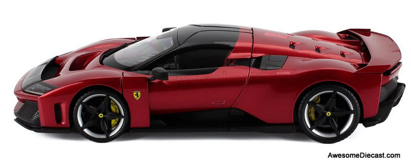 2024 Ferrari F80, Metallic Red (Black/Silver Wheels) 1:18 Diecast Model Car by Burago