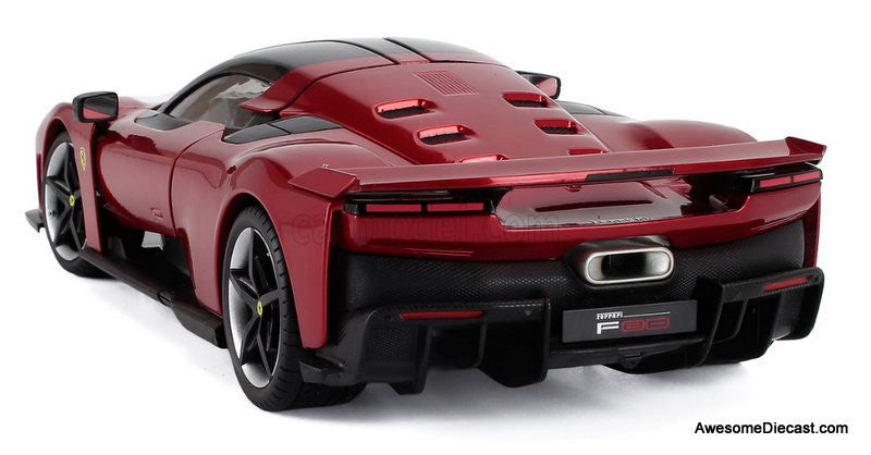 2024 Ferrari F80, Metallic Red (Black/Silver Wheels) 1:18 Diecast Model Car by Burago