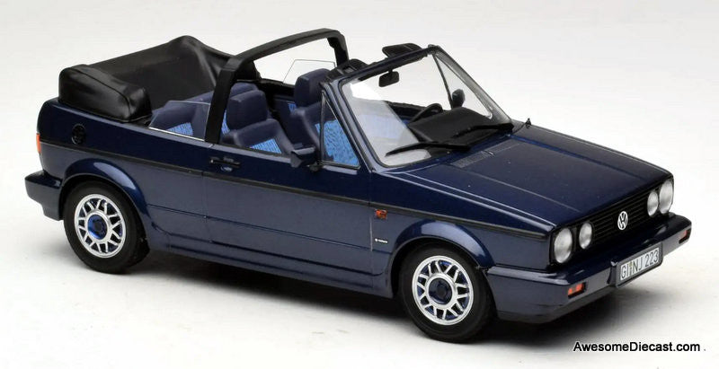 1991 Volkswagen Golf Cabriolet "Quartett" Inca Blue Metallic 1:18 Diecast Model Car by Norev