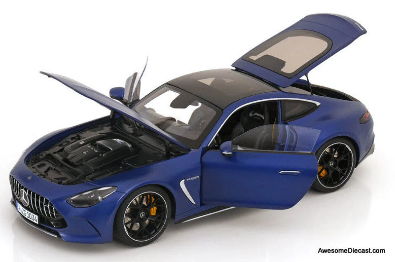 2023 Mercedes Benz AMG GT63 Coupe (C192), Matte Spectral Blue 1:18 Diecast Model Car by NZG