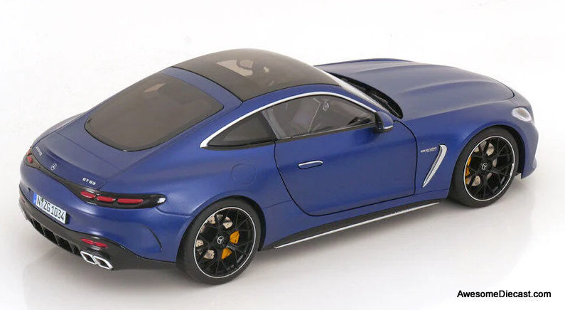 2023 Mercedes Benz AMG GT63 Coupe (C192), Matte Spectral Blue 1:18 Diecast Model Car by NZG