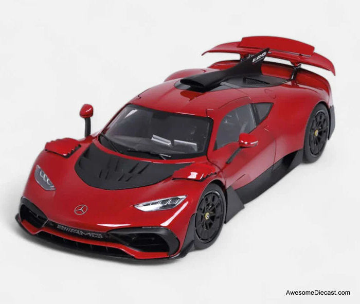 Mercedes Benz AMG ONE "Race," Patagonia Red 1:18 Diecast Model Car by NZG