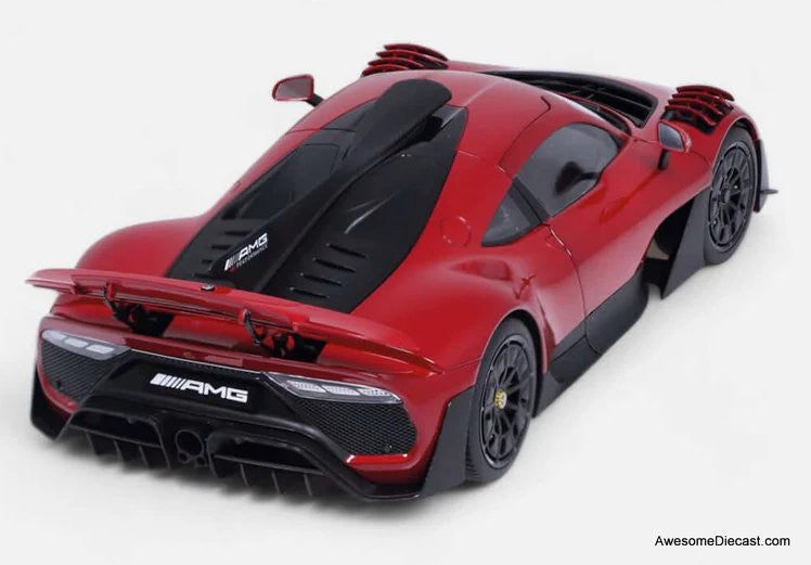 Mercedes Benz AMG ONE "Race," Patagonia Red 1:18 Diecast Model Car by NZG