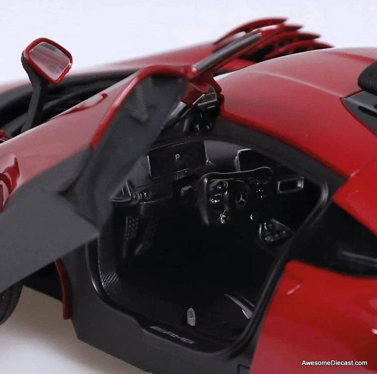 Mercedes Benz AMG ONE "Race," Patagonia Red 1:18 Diecast Model Car by NZG