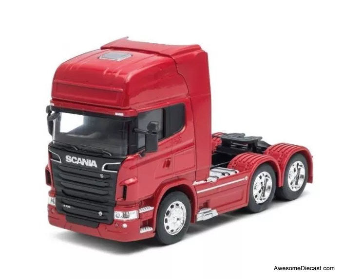 Scania V8 R730 6x4 Tractor, Red 1:32 Diecast Model Truck by Welly