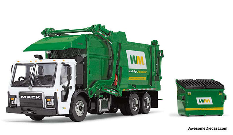 DCP by FG 1:64 Mack LR Refuse Truck w/McNeilus Meridian Front Loader & Trash Bin (Waste Management)