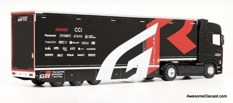 2024 Scania S-Series Car Transporter, Black: Toyota GR Racing 1:43 Diecast Model Truck by IXO