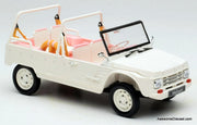 2023 Citroen Mehari, Eden Sorbet White & Pink 1:18 Diecast Model Car by Norev