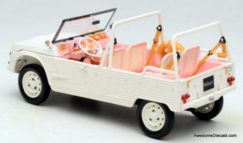 2023 Citroen Mehari, Eden Sorbet White & Pink 1:18 Diecast Model Car by Norev