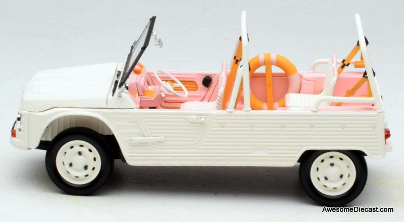2023 Citroen Mehari, Eden Sorbet White & Pink 1:18 Diecast Model Car by Norev