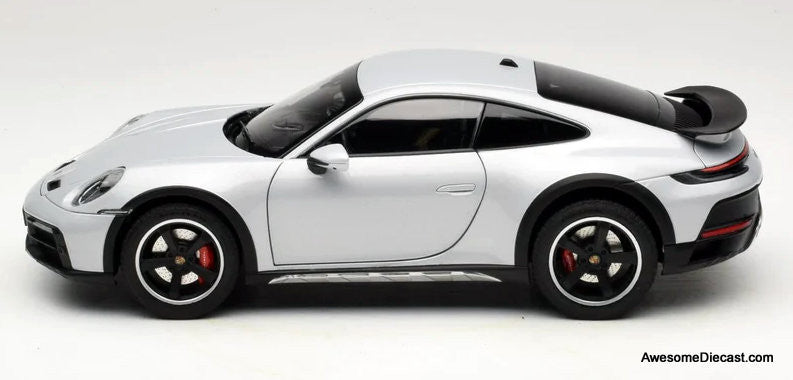 2023 Porsche 911 Dakar Ice Gray Metallic 1:18 Diecast Model Car by