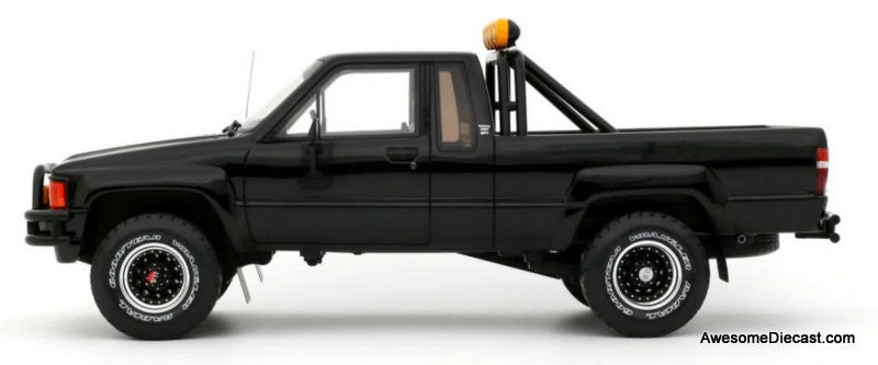 1985 Toyota Hilux SR5 Pick-Up Truck, Glossy Black 1:18 Resin Cast