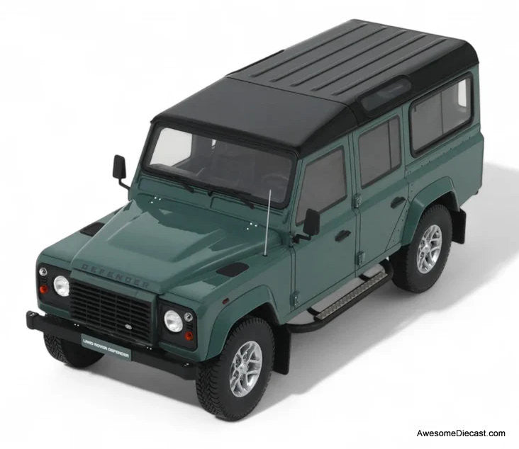 2016 Land Rover Defender 3 Station Wagon, Green 1:18 Resin Cast Model Car by GT Spirit