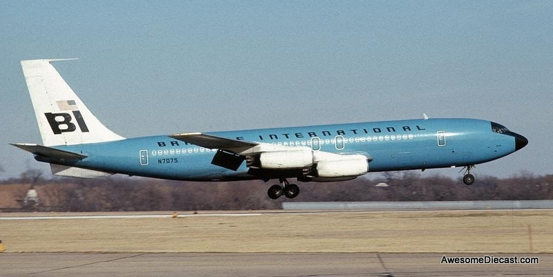 Boeing 707-227: Braniff International (Reg #N7072) - Light Sky Blue 1:200 Diecast Model Plane by Inflight 200