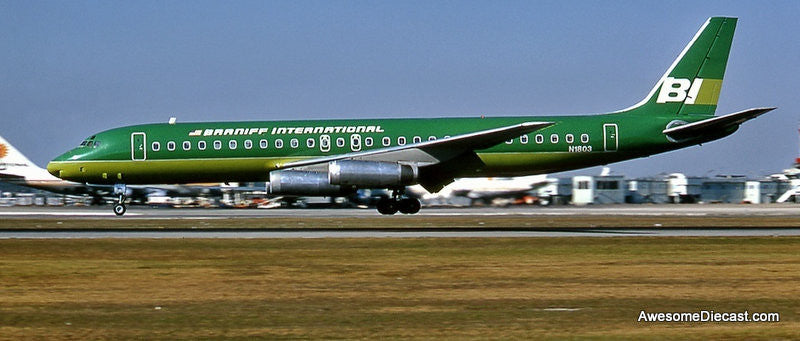 McDonnell Douglas DC-8-62: Braniff International (Reg #N1803) 1:200 Diecast Model Plane by Inflight 200