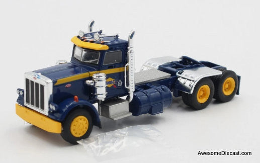 Peterbilt 359 Day Cab w/Tanker Trailer: Sunoco 1:87 ABS Plastic Model Truck by Brekina