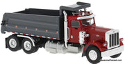 Peterbilt 359 Dump Truck, Red/Gray 1:87 Abs Plastic Model Truck by Brekina