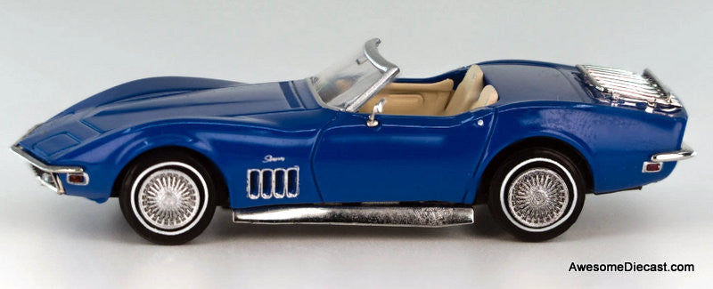 1969 Chevrolet Corvette C3 Convertible, Blue 1:87 ABS Plastic Model Car by Brekina