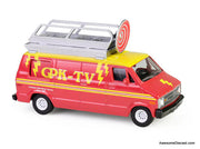 1976 Dodge B-100 w/ Roof Mounted Satellite Dish (Dish Grace) 1:64 Diecast Model Vehicle by Greenlight