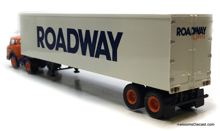 Ford C-Series Day Cab w/53' Utility Tractor: Roadway 1:87 ABS Plastic Model Truck by Brekina