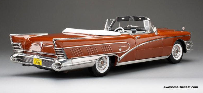1958 Buick Limited Convertible, Garnet Red 1:18 Diecast Model Car by Sun Star