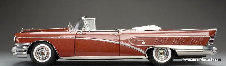 1958 Buick Limited Convertible, Garnet Red 1:18 Diecast Model Car