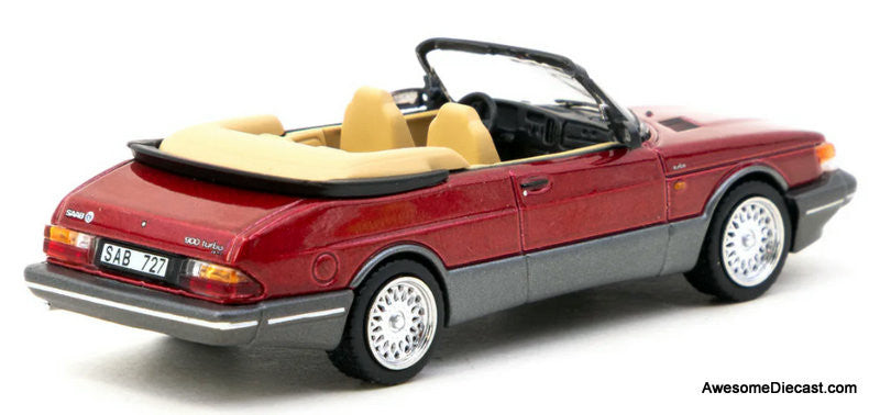 Saab 900 Turbo Convertible, Red 1:64 Diecast Model Car by Tarmac Works