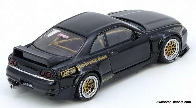 Nissan Skyline GT-R R33, Black Pandem Rocket Bunny 1:64 Diecast Model Car by Inno64