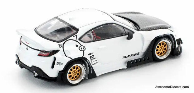 Toyota GR86 Pandem, Crystal White Pearl 1:64 Diecast Model Car by Pop Race