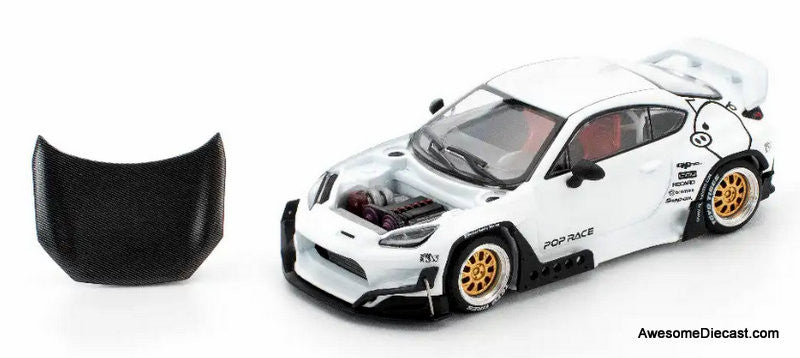 Toyota GR86 Pandem, Crystal White Pearl 1:64 Diecast Model Car by Pop Race