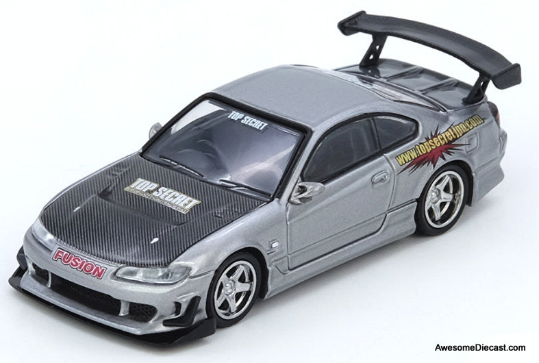 Nissan Silvia S15, Silver Top Secret 1:64 Diecast Model Car by Inno64