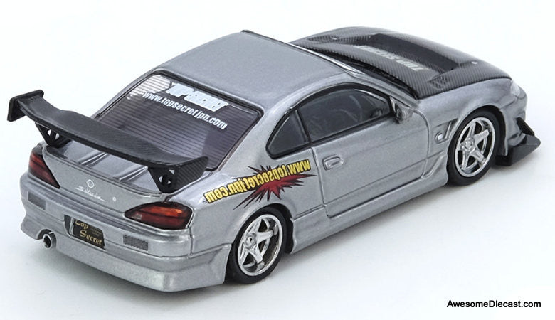 Nissan Silvia S15, Silver Top Secret 1:64 Diecast Model Car by Inno64