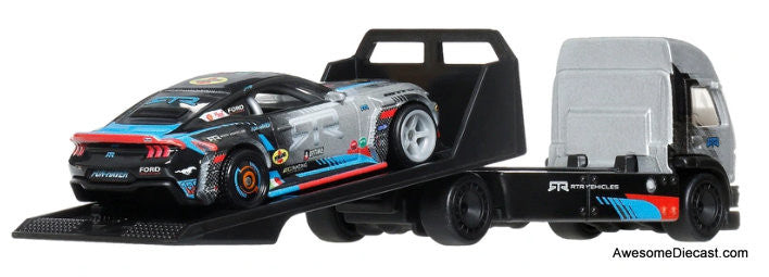 Hot Wheels Premium Team Transporter 2024 Ford Mustang RTR Spec 5-FD & Aero Lift 1:64 Diecast Model Vehicles by Hot Wheels