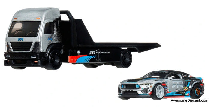 Hot Wheels Premium Team Transporter 2024 Ford Mustang RTR Spec 5-FD & Aero Lift 1:64 Diecast Model Vehicles by Hot Wheels